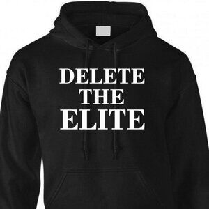 New Delete The Elite Black Hoodie Fleece Sweatshirt